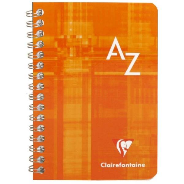 Registerbuch 9,5x14cm 50 Blatt kariert PP mit Spirale A-Z farbig sortiert