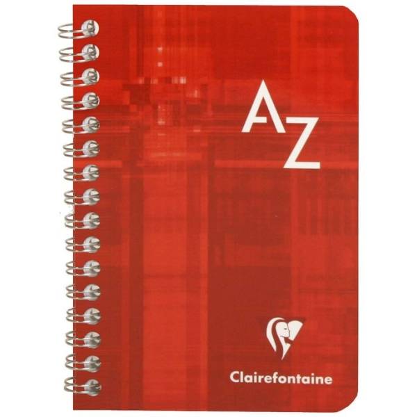 Registerbuch 9,5x14cm 50 Blatt kariert PP mit Spirale A-Z farbig sortiert