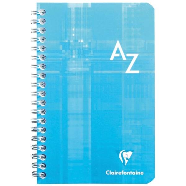 Registerbuch 11x17cm 50 Blatt kariert PP mit Spirale A-Z farbig sortiert