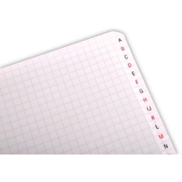 Registerbuch 11x17cm 50 Blatt kariert PP mit Spirale A-Z farbig sortiert