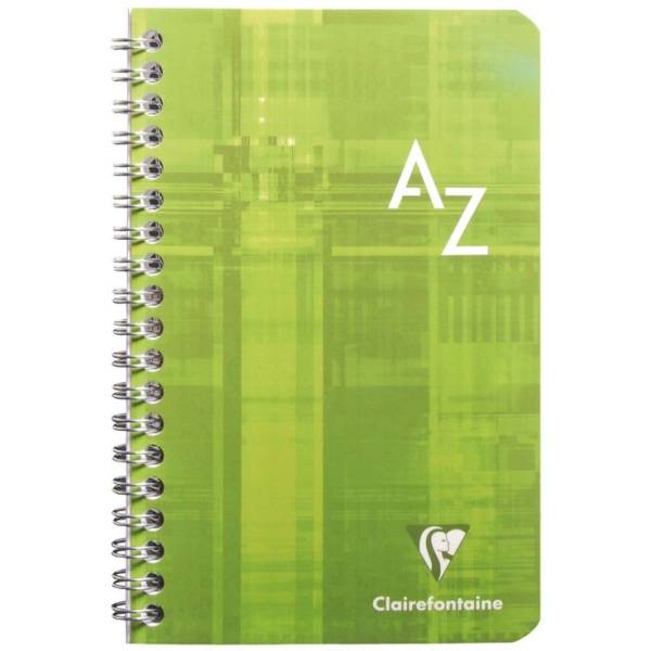 Registerbuch 11x17cm 50 Blatt kariert PP mit Spirale A-Z farbig sortiert