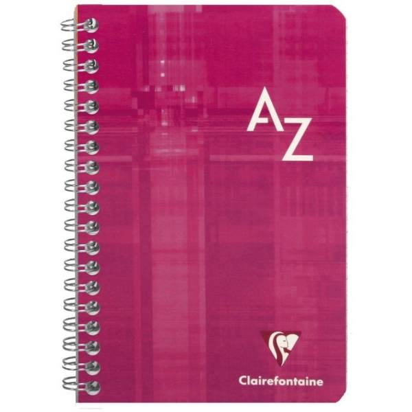 Registerbuch 11x17cm 50 Blatt kariert PP mit Spirale A-Z farbig sortiert