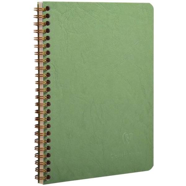 Spiralbuch A5 Agebag 3 Taschen liniert 60 Blatt grün
