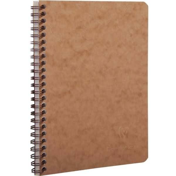 Spiralbuch 9,5x14cm Agebag kariert 50 Blatt braun