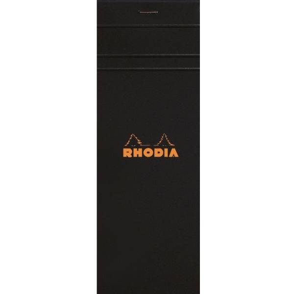 Notizblock Rhodia Nr. 8 7,4x21cm kariert 80 Blatt schwarz