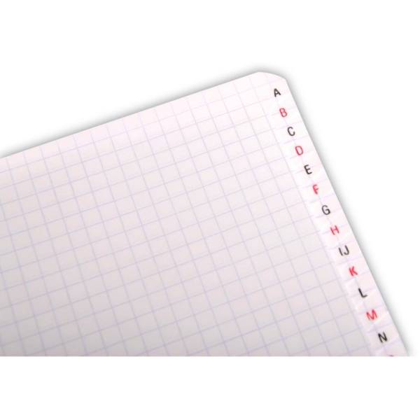 Registerbuch 7,5x12cm 50 Blatt kariert PP mit Spirale A-Z farbig sortiert