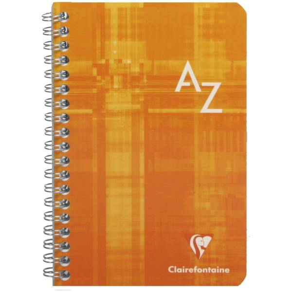Registerbuch 11x17cm 90 Blatt kariert PP mit Spirale A-Z farbig sortiert