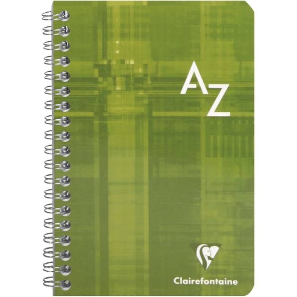 Registerbuch 11x17cm 90 Blatt kariert PP mit Spirale A-Z farbig sortiert