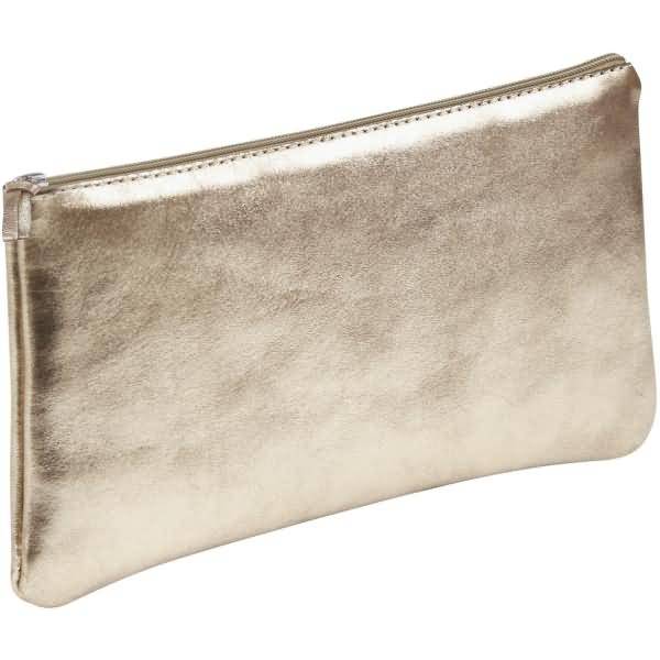 Schlampermäppchen Leder flach 22x11cm grey