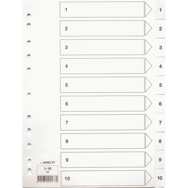 Register A4 PP 1-10 weiß