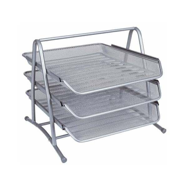 Briefablageset A4 3 Fächer silber