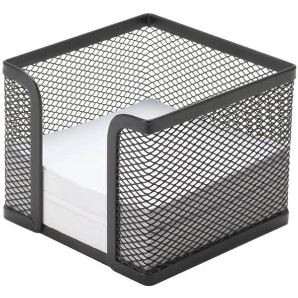 Zettelbox Metall 9,8x8x9,8cm schwarz leer