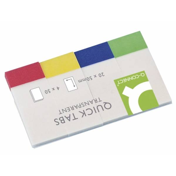 Haftstreifen 19x43mm transparent farbig sortiert VE=4x40 Blatt