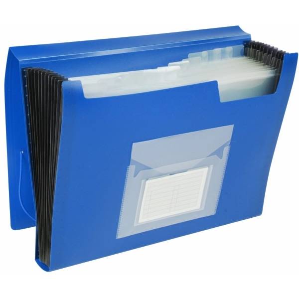 Fächermappe A4 PP mit 13 Fächern blau