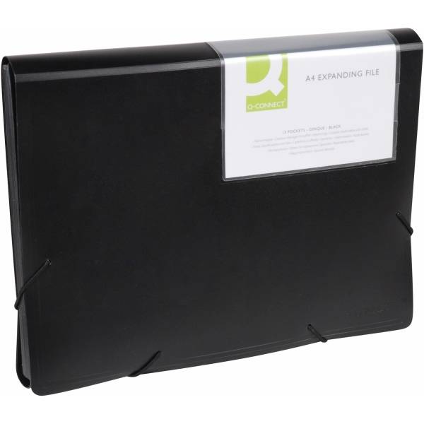 Fächermappe A4 PP mit 13 Fächern schwarz