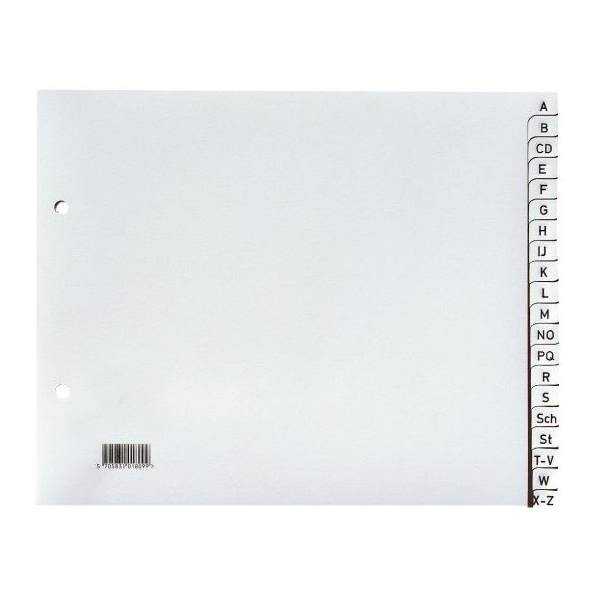 Register A4 1/2 Höhe PP A-Z grau