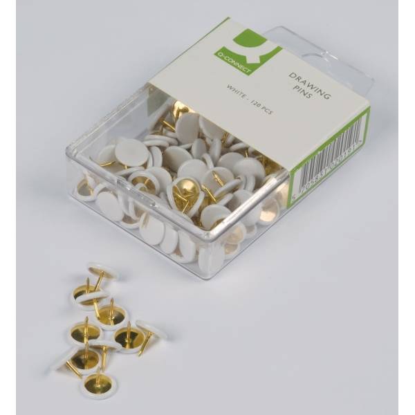 Reißnägel kunststoffüberzogen weiß VE=120 Stück