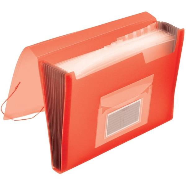 Fächermappe A4 PP mit 13 Fächern transluzent rot