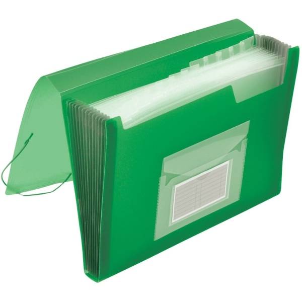 Fächermappe A4 PP mit 13 Fächern transluzent grün