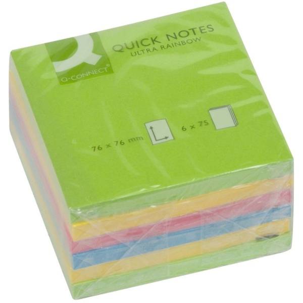 Haftnotizen 76X76mm Ultrafarben sortiert VE=6x75 Blatt