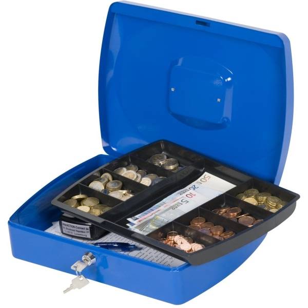 Geldkassette BxTxH 325x235x85 mm blau