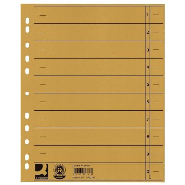 Trennblätter A4 230g/qm durchgefärbt gelb VE=100 Stück