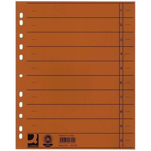 Trennblätter A4 230g/qm durchgefärbt orange VE=100 Stück