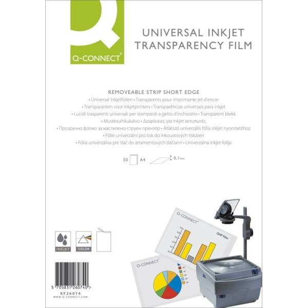 Inkjetfolie A4 100my kopfverleimt transparent VE=50 Blatt