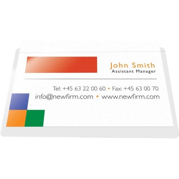 Visitenkartentasche 95x60mm selbstklebend lange Seite offen VE=10 Stück