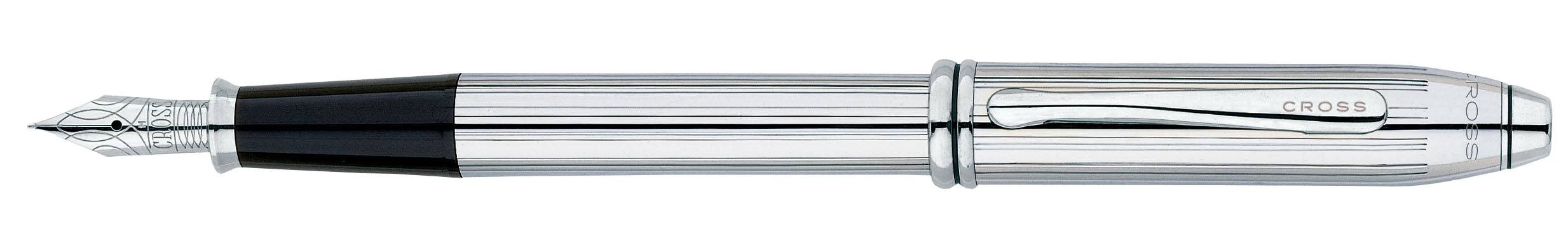 Füllfederhalter Townsend Glanzchrom, F-Feder in Geschenkbox