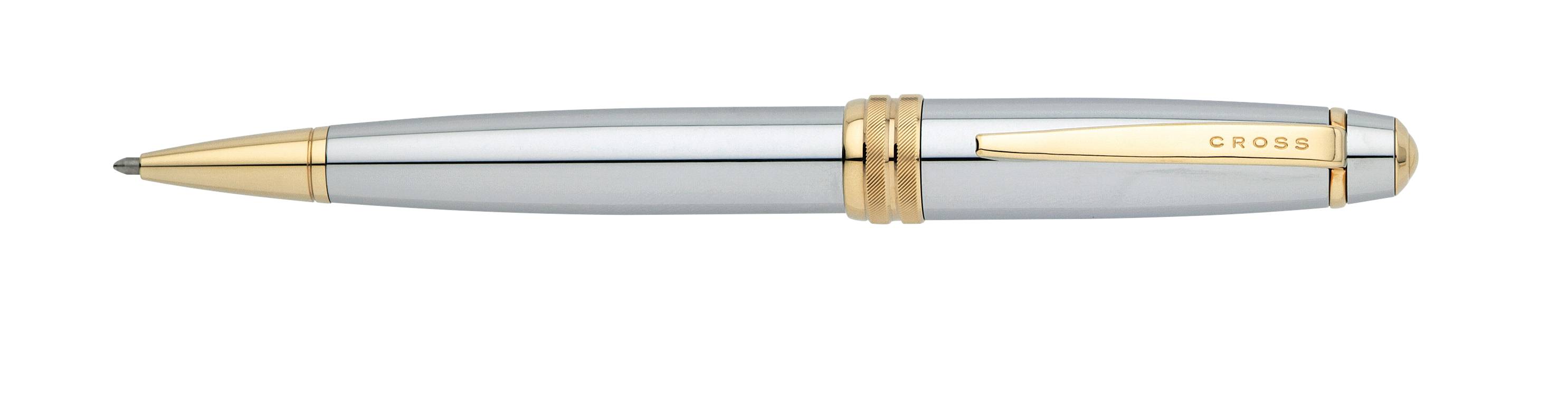 Kugelschreiber Bailey Hochglanz-Chrom mit 23-Karätigem Galvanischen Goldüberzug