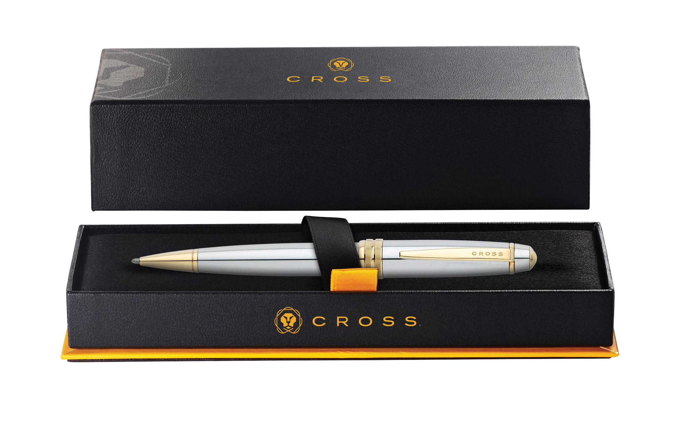 Kugelschreiber Bailey Hochglanz-Chrom mit 23-Karätigem Galvanischen Goldüberzug