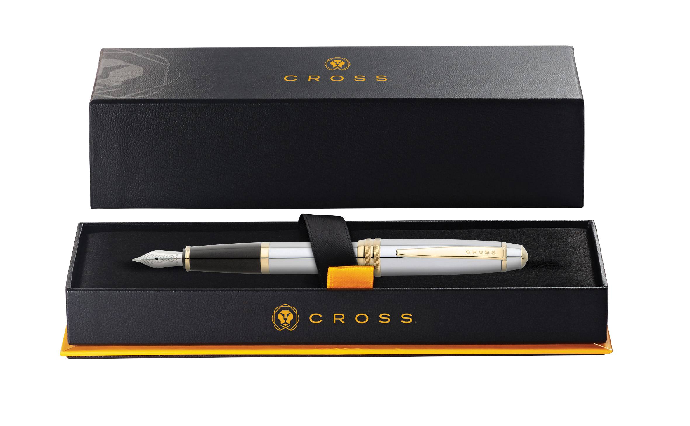 Füllhalter Bailey Hochglanz-Chrom mit 23-Karätigem Galvanischen Goldüberzug