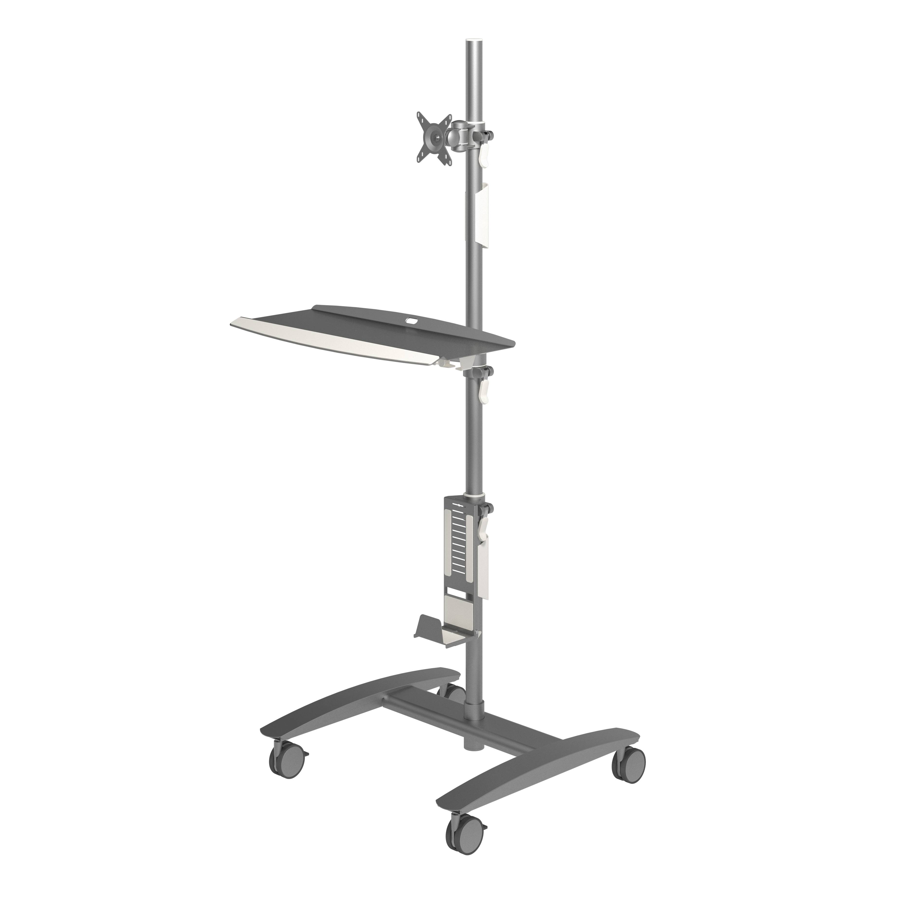 Dataflex Viewmate Combo Trolley Data Entry 702 - Wagen für LCD-Anzeige/Tastatur/Maus/CPU - Silber - Bildschirmgröße: bis zu 61 cm (bis zu 24 Zoll)