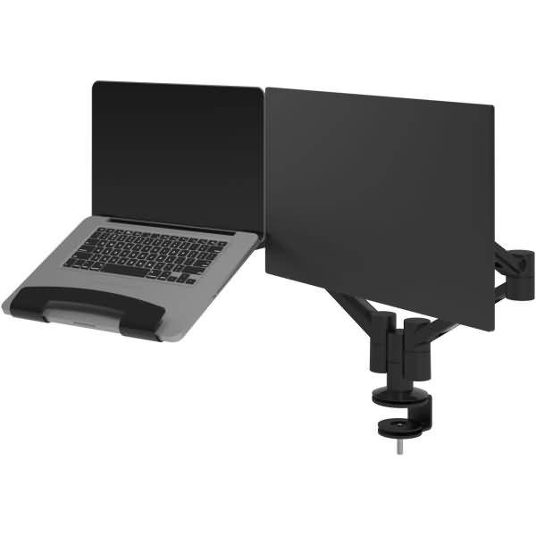Doppel-Monitorarm Viewlite plus Bohrlochbefestigung 653 silber