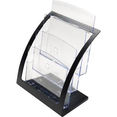 Deflecto Tischprospekthalter 693704 DIN A4 3 Fächer schwarz