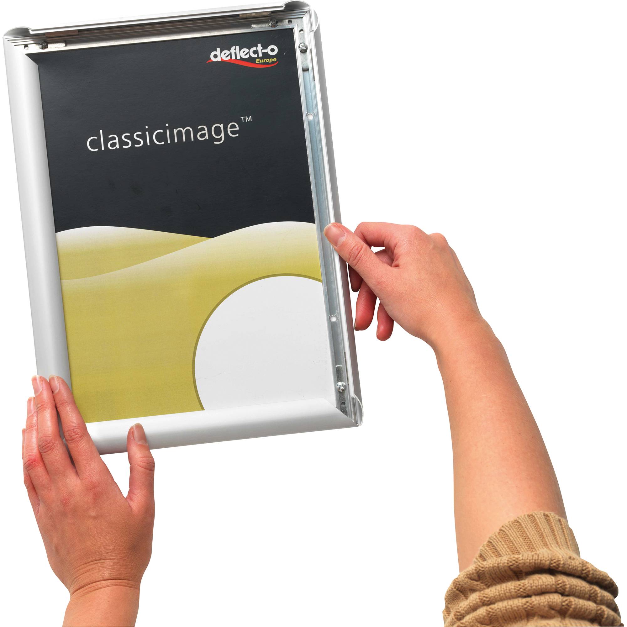 Deflecto Wandprospekthalter SFA3S A5 Klapprahmen silber