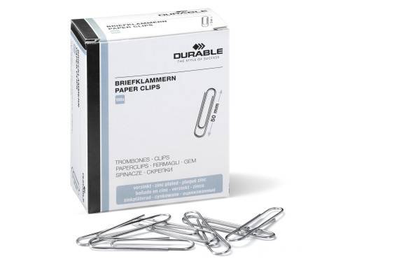 DURABLE - Büroklammern - 50 mm - zinkbeschichtet