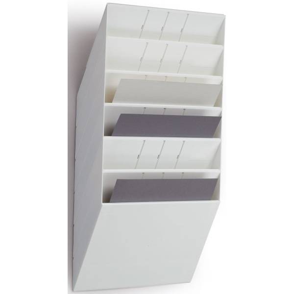 Prospektspender Flexiboxx 6 A4 quer 6 Fächer weiß