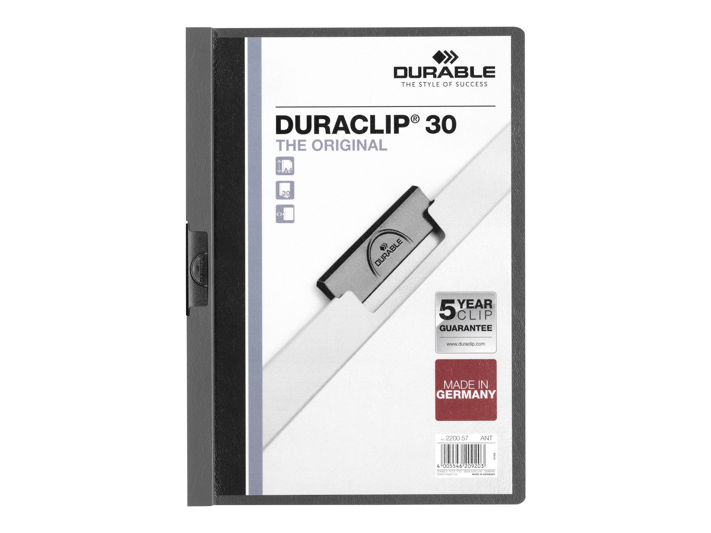 Verpackung für DuraClip 30 Büroklammer, gekennzeichnet mit „DAS ORIGINAL