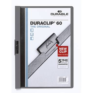DURABLE Klemmmappe DURACLIP 60 220957 DIN A4 Hartfolie dunkelgrau