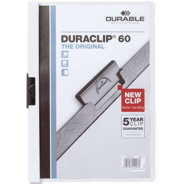 Cliphefter Duraclip Original 60 weiß 5 Stück