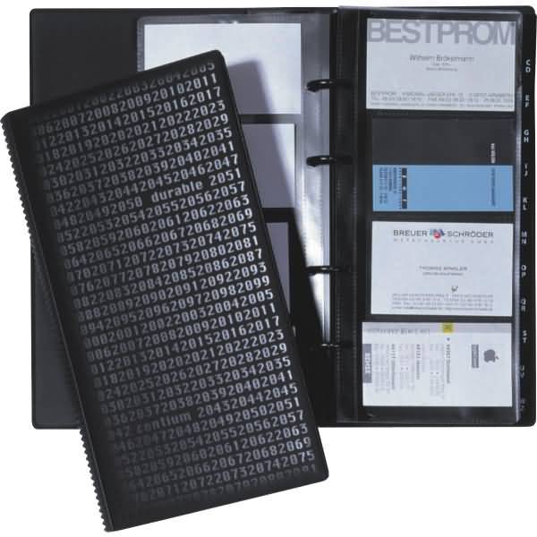 Visitenkartenringbuch Visifix centium für 200 Karten 145x47x255mm schwarz