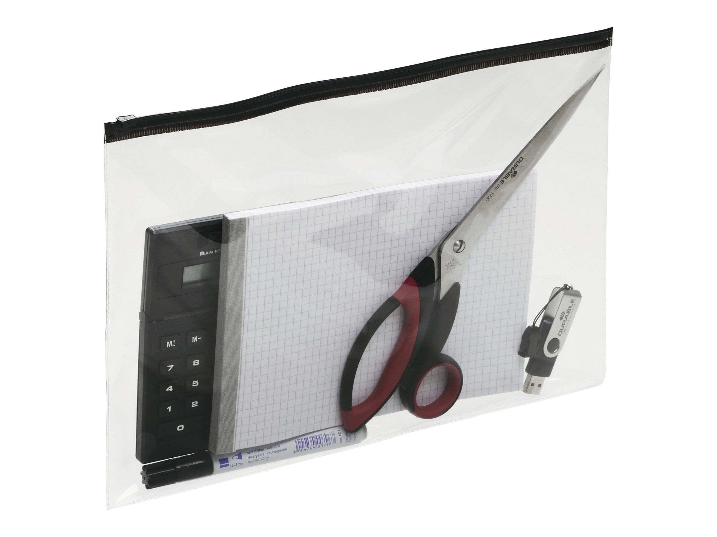 DURABLE - Dokumenttasche mit Reißverschluss - für A4 - Schwarz (Packung mit 5)