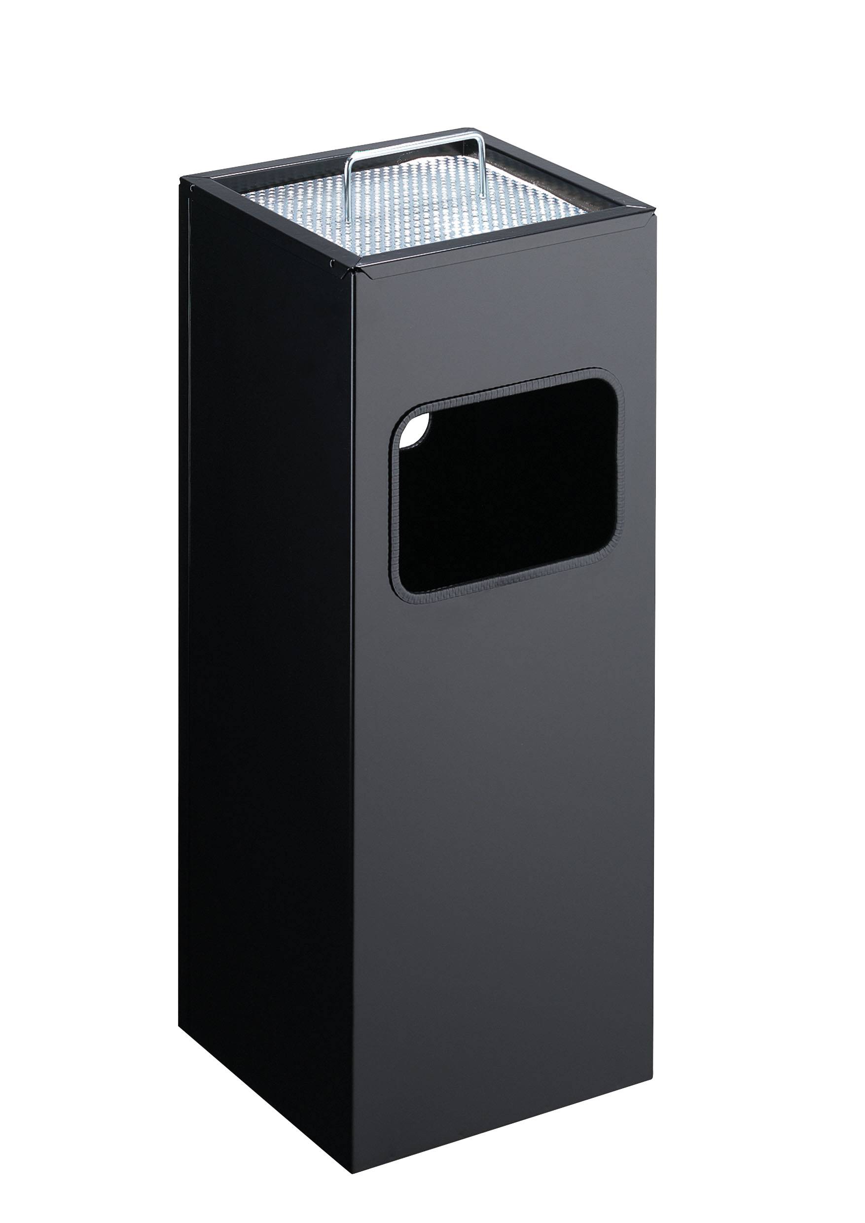 Papierkorb mit Ascher METALL eckig
