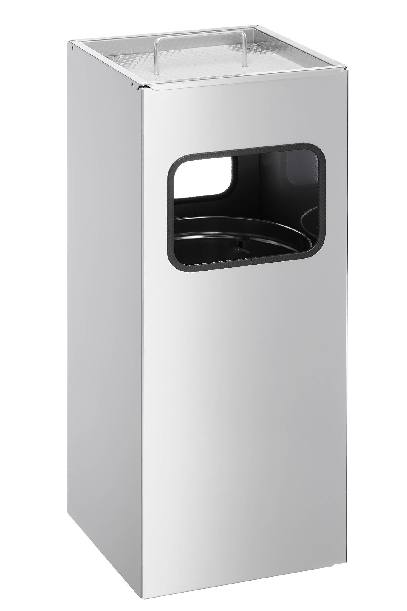 Papierkorb mit Ascher METALL eckig