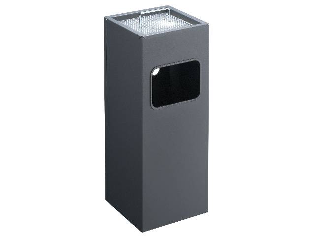 Papierkorb mit Ascher METALL eckig