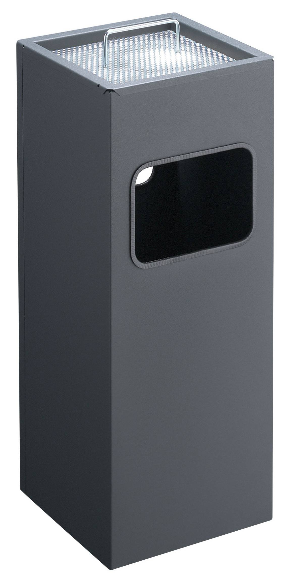 Papierkorb mit Ascher METALL eckig