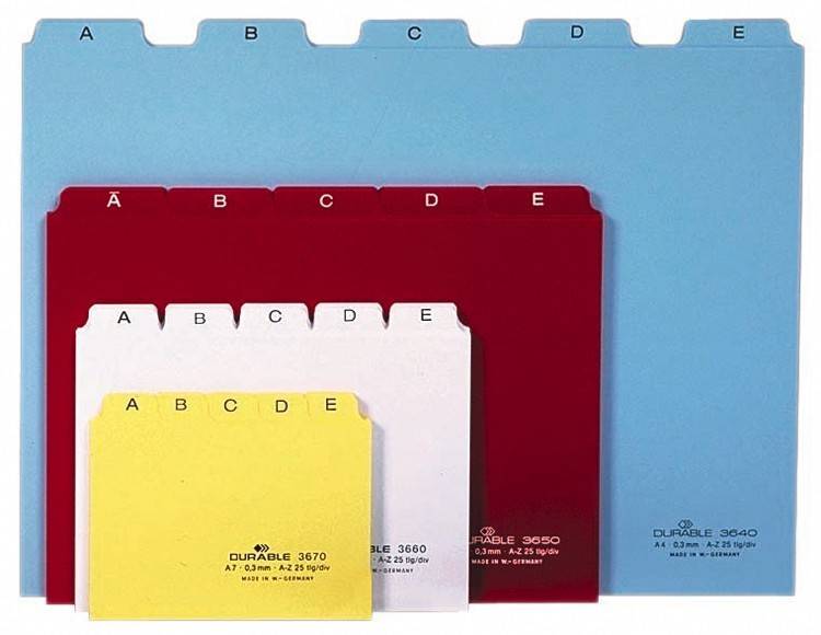 DURABLE - Trennelement - 25 (5 x 5) Teile - vorgedruckt: A-Z