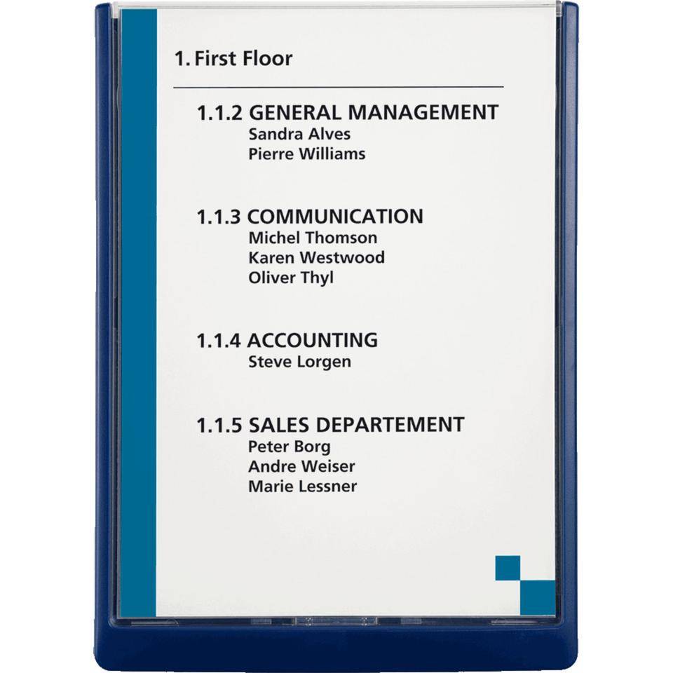 DURABLE Türschild Click Sign, dunkelblau, Kunststoff, Einlage 210x297 mm